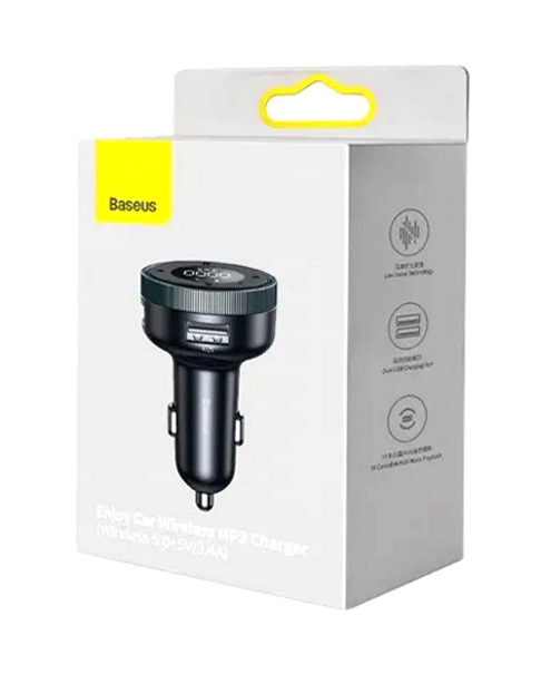 FM-трансмиттер Baseus Enjoy Car беспроводной MP3 зарядное устройство для автомобиля с Bluetooth 5.0 и двумя USB-портами - Фото 5 FM-трансмиттер Baseus Enjoy Car беспроводной MP3 зарядное устройство для автомобиля с Bluetooth 5.0 и двумя USB-портами - изображение 5