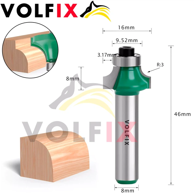 Фреза радіусна для заокруглення кромки VOLFIX R3 d8 ((FZ-17) R3 d8) - изображение 2