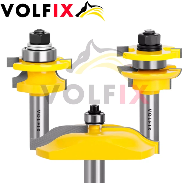 Комплект фрез №11 VOLFIX з 3-х фрез для мебельної обв'язки з фільонкою (FZ-120-901 + FZ-120-952 d12) - Фото 2 Комплект фрез №11 VOLFIX з 3-х фрез для мебельної обв'язки з фільонкою (FZ-120-901 + FZ-120-952 d12) - зображення 2