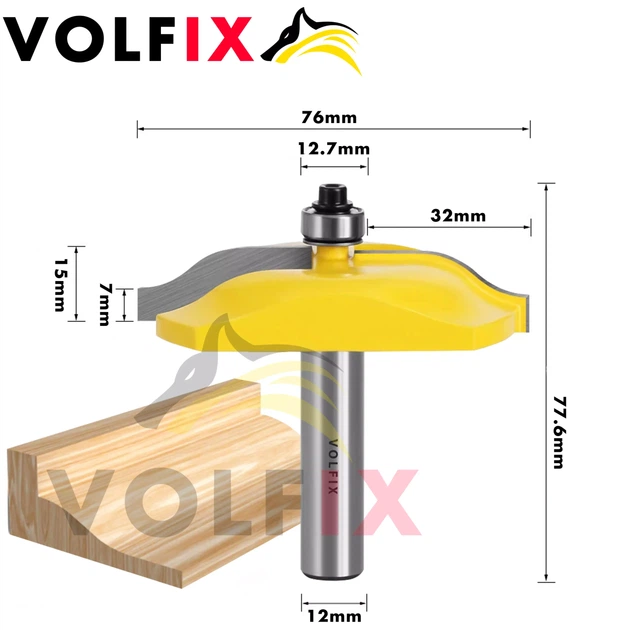 Комплект фрез №11 VOLFIX з 3-х фрез для мебельної обв'язки з фільонкою (FZ-120-901 + FZ-120-952 d12) - Фото 11 Комплект фрез №11 VOLFIX з 3-х фрез для мебельної обв'язки з фільонкою (FZ-120-901 + FZ-120-952 d12) - зображення 11