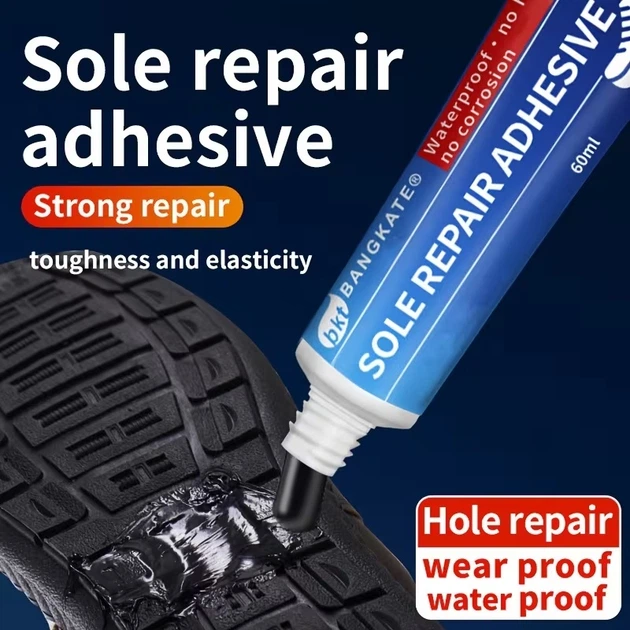Клей-полімер для ремонту та відновлення підошви взуття BANGKATE Sole Repair Adhesive (Чорний, 60 мл) із лопаткою для нанесення - зображення 5