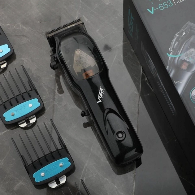 Аккумуляторная машинка для стрижки волос VGR V653, с 4 насадками - изображение 2