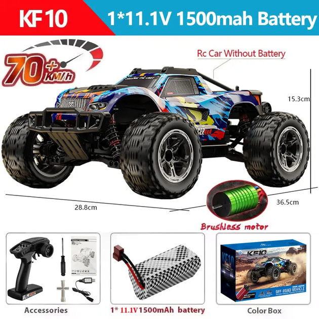 Радіокерована машинка KFPLAN KF10 Brushless 1:10 4WD, RC джип до 50 км/год, безщіткова машинка, позашляховик 4x4 на пульті, професійна модель - Фото 10 Радіокерована машинка KFPLAN KF10 Brushless 1:10 4WD, RC джип до 50 км/год, безщіткова машинка, позашляховик 4x4 на пульті, професійна модель - зображення 10