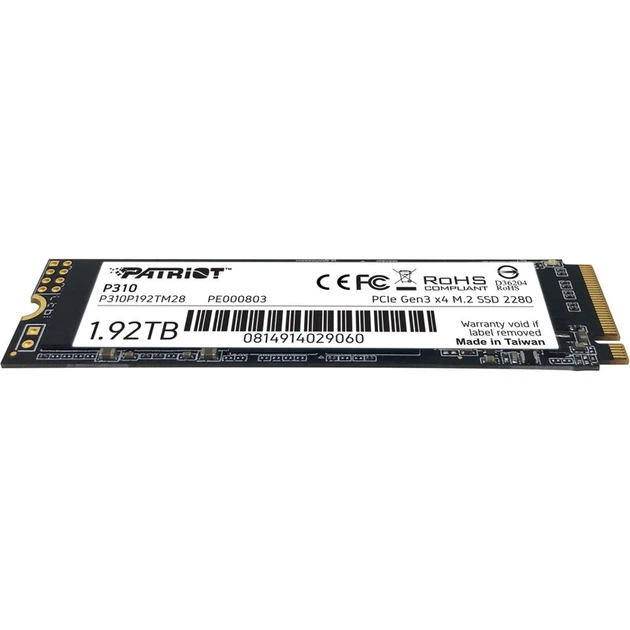 Накопичувач SSD M.2 Patriot P310 1920GB NVMe 2280 PCIe 3.0x4 3D NAND TLC - изображение 5