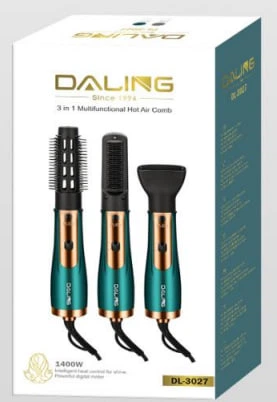 Фен-щітка DALING DL-3027 1400W стайлер для волосся щітка-фен для сушіння вирівнювання завивки створення об'єму гаряча щітка для всіх типів волосся компактна - изображение 3
