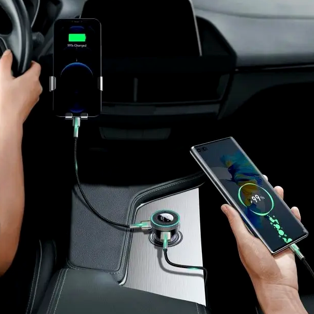 FM-трансмиттер Baseus Enjoy для автомобиля с Bluetooth 5.0 и зарядкой 2 устройств 17 Вт черный - изображение 4