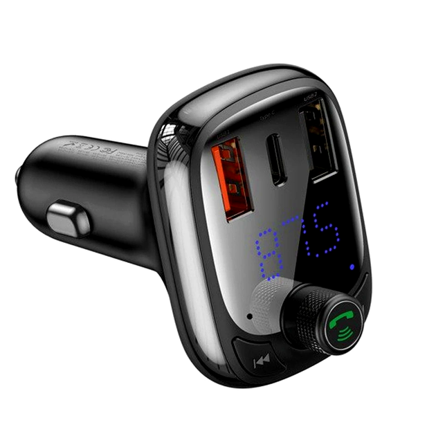 FM-трансмиттер Baseus S-13 Bluetooth MP3 плеер с зарядкой для автомобиля с двумя USB и поддержкой microSD до 32Гб - изображение 4