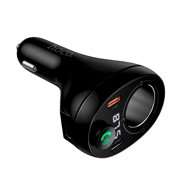 FM-трансмітер Hoco E88 Star Bluetooth для автомобіля зі швидким заряджанням 35W два USB Type-C чорний - зображення 8