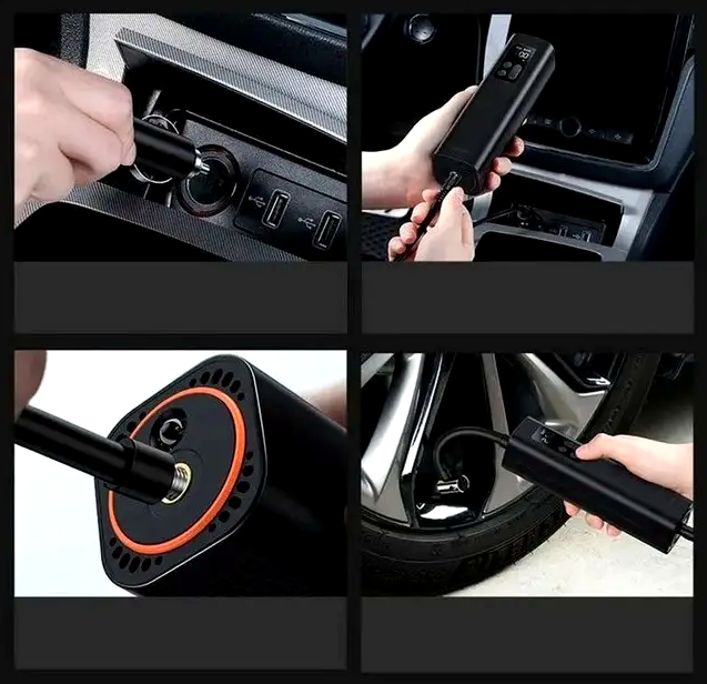 Автомобильный компрессор Baseus Super Mini насос для накачивания шин велосипеда мотоцикла и мяча с фонариком - изображение 10