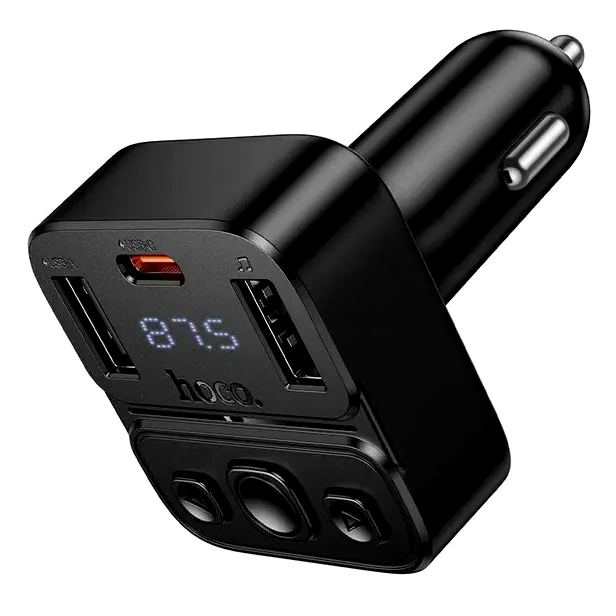 FM-трансмиттер Hoco E87 Delta Bluetooth для автомобиля с быстрой зарядкой 35Вт и чистым звуком - изображение 3