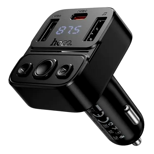 FM-трансмиттер Hoco E87 Delta Bluetooth для автомобиля с быстрой зарядкой 35Вт и чистым звуком - изображение 5