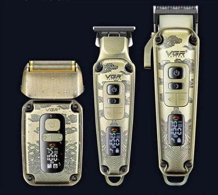 Комплект VGR 3 в 1 V-642 акумуляторна машинка для стрижки (clipper), тример і електробритва (шейвер) - зображення 8