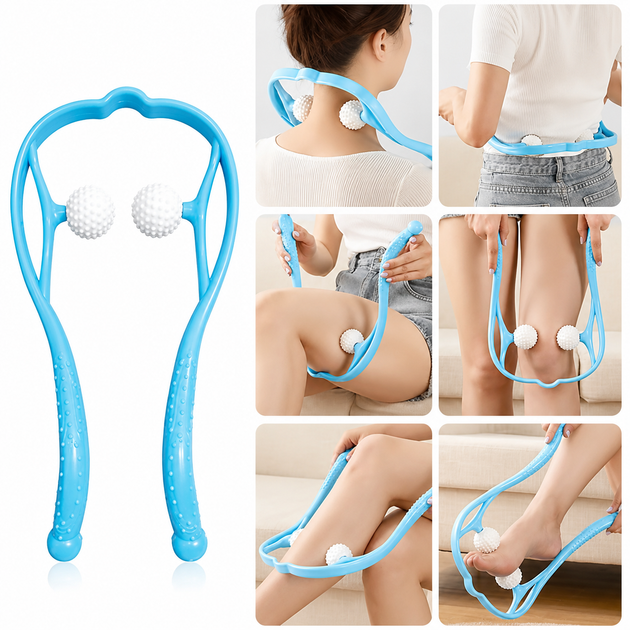 Ручной роликовый массажер для шеи Neck Massager для снятия усталости и напряжения - изображение 2
