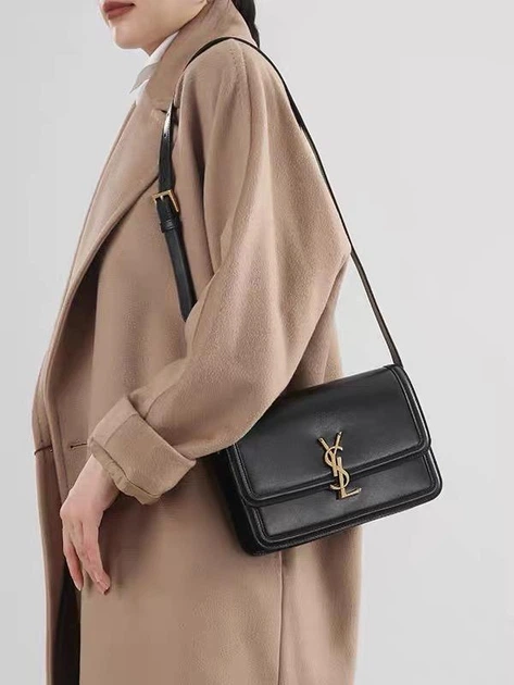 Сумка кожаная с логотипом Saint Laurent Salferino Черный - Фото 6 Сумка кожаная с логотипом Saint Laurent Salferino Черный - изображение 6