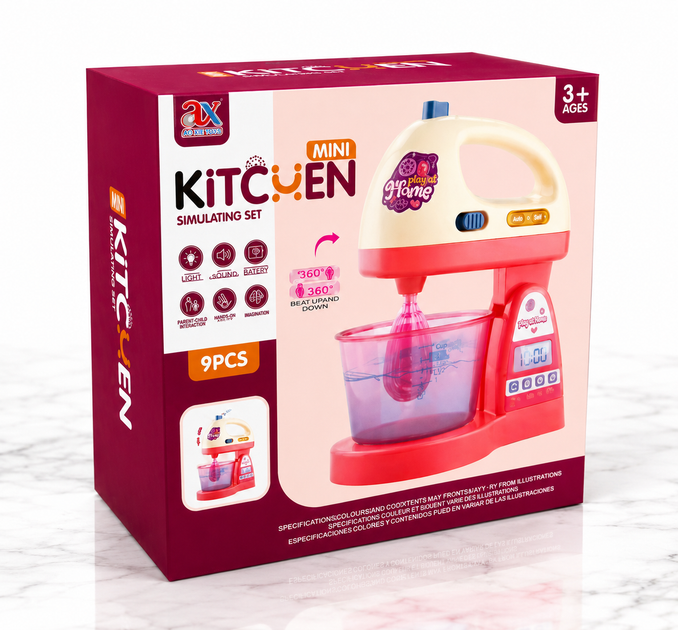 Детский миксер MINI KITCHEN со звуковыми эффектами, игровой набор кухня 9 предметов - Фото 4 Детский миксер MINI KITCHEN со звуковыми эффектами, игровой набор кухня 9 предметов - изображение 4
