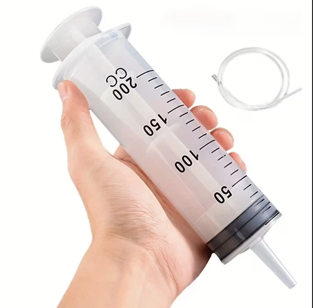 Пластиковий шприц великої ємності 200ML, зі шлангом 1м - изображение 4
