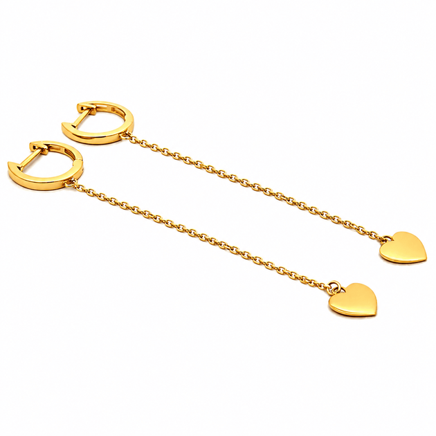 Серьги из желтого золота Нежные сердца (з40068) - изображение 4