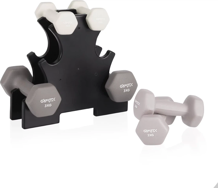 Zestaw hantli neoprenowych na stojaku Gymtek G-05295 (5905399052959) - obraz 4