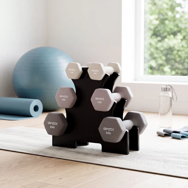 Zestaw hantli neoprenowych na stojaku Gymtek G-05295 (5905399052959) - obraz 11