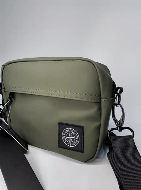 Сумка-мессенджер через плечо Stone Island в цвете хаки. - изображение 2