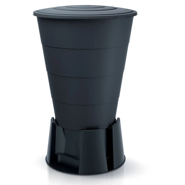 Резервуар для дождевой воды 210 л HDPE антрацитовый 753х753х865 мм - изображение 3