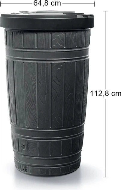 Резервуар для дождевой воды 265 л УФ-стабилизированный HDPE черный 648х1128 мм - изображение 4