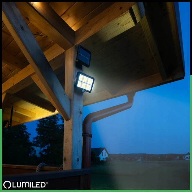 Солнечный LED-прожектор Lumiled DECRO 5 Вт 800 лм с датчиком движения IP65 пластик черный - изображение 6