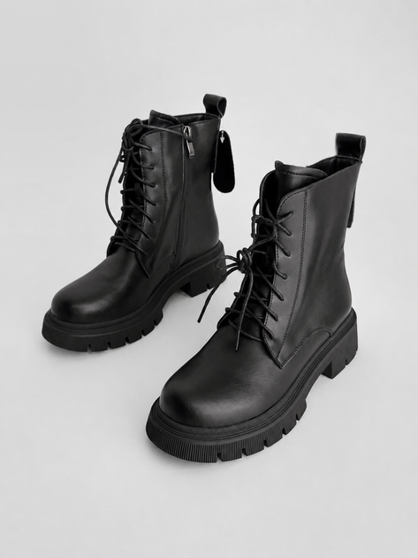 Демисезонные ботинки на шнуровке Женские Meideli Черный 40 (25,5 см) Код: M1680 black - Фото 6 Демисезонные ботинки на шнуровке Женские Meideli Черный 40 (25,5 см) Код: M1680 black - изображение 6
