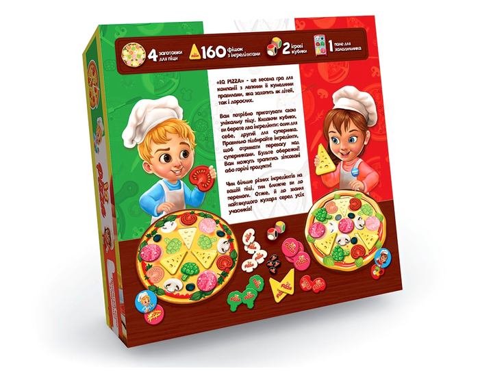 Настольная игра IQ Pizza логическая развивающая для детей и взрослых 4 пиццы картон Danko Toys MC-5597 - изображение 2