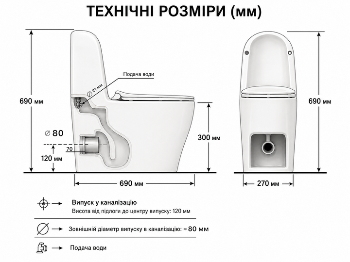 Унитаз-компакт детский Asans Orange c напольным умывальником (1334955) - изображение 12