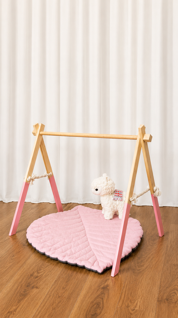 Підлоговий мобіль без іграшок Стійка Baby Gym Дитячий ігровий тренажер Рожевий - Фото 7 Підлоговий мобіль без іграшок Стійка Baby Gym Дитячий ігровий тренажер Рожевий - зображення 7