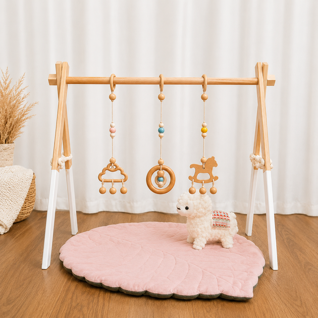 Напольный мобиль без игрушек Стойка Baby Gym Детский игровой тренажер Белый - изображение 5