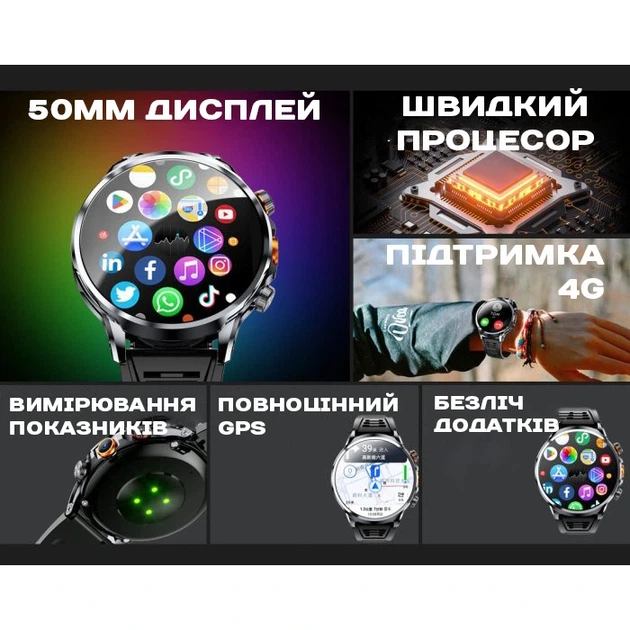 Розумний смарт годинник Smart Technology з SIM-картою - Фото 5 Розумний смарт годинник Smart Technology з SIM-картою - изображение 5