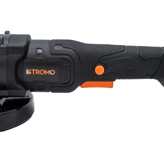 Аккумуляторная болгарка STROMO 20V Brushless 1 АКБ 4Ah 125 мм бесщеточная угловая шлифмашина с плавным пуском УШМ на аккумуляторе для резки металла плитки и шлифовки - Фото 6 Аккумуляторная болгарка STROMO 20V Brushless 1 АКБ 4Ah 125 мм бесщеточная угловая шлифмашина с плавным пуском УШМ на аккумуляторе для резки металла плитки и шлифовки - изображение 6