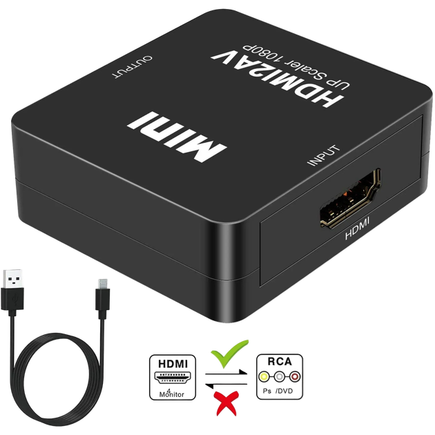 Перехідник HDMI у тюльпан (RCA); HDMI2AV Tishric 77298 - зображення 2