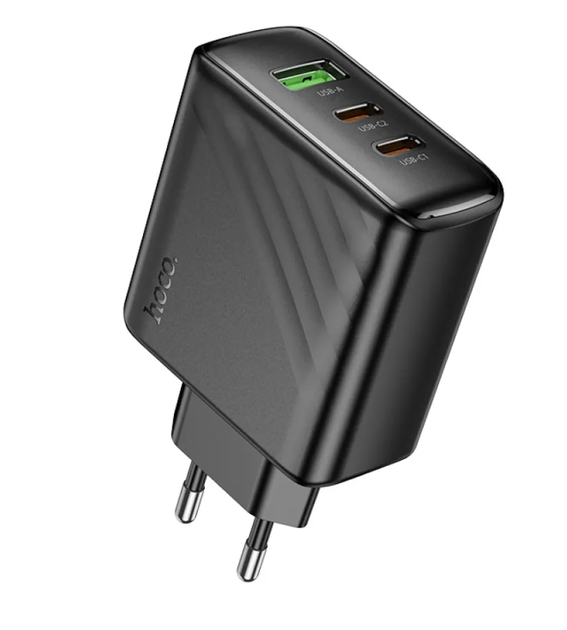 Зарядний блок живлення 2xType-C+USB HOCO CS26A Article 45 W 5 V 3 A чорний - Фото 1 Зарядний блок живлення 2xType-C+USB HOCO CS26A Article 45 W 5 V 3 A чорний - зображення 1