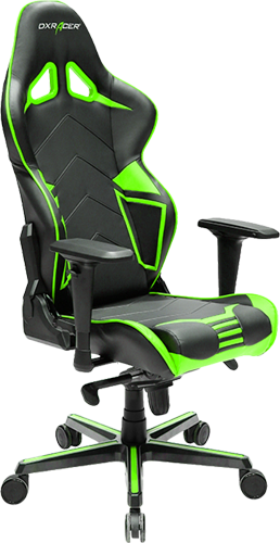 Кресло для геймеров DXRacer Racing OH/RV131/NE (чёрное/зеленые вставки) (63089) - Фото 2 Кресло для геймеров DXRacer Racing OH/RV131/NE (чёрное/зеленые вставки) (63089) - изображение 2
