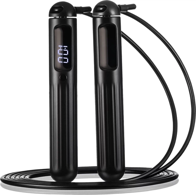 Skakanka bezprzewodowa z licznikiem Gymtek Smart Motion Bluetooth G-05055 Czarna (5905399050559) - Zdjęcie 2 Skakanka bezprzewodowa z licznikiem Gymtek Smart Motion Bluetooth G-05055 Czarna (5905399050559) - obraz 2