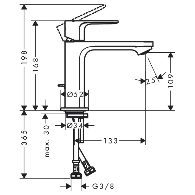 Hansgrohe Rebris S 110 Смеситель для раковины, хром (72588000) - изображение 3