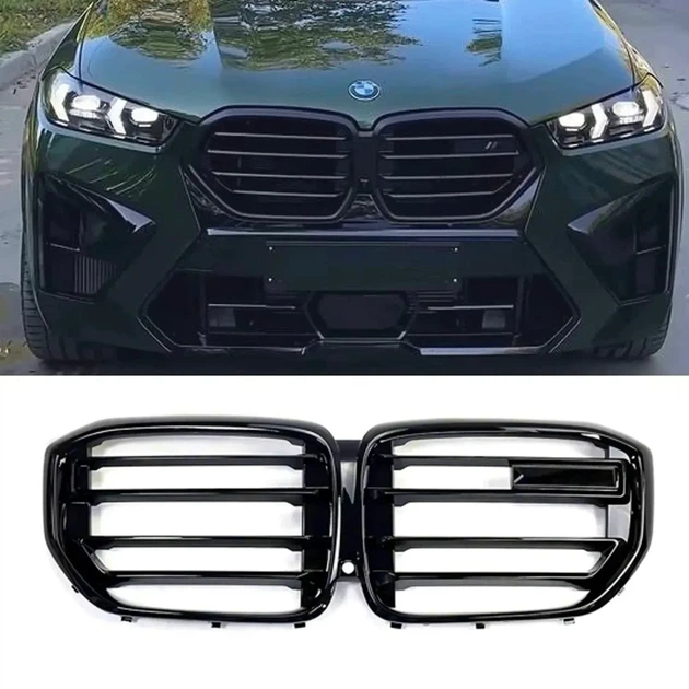 Ноздри решетки радиатора переднего бампера BMW XX5 G05 2023-2025 LCI стиль X5M рестайлинг черный глянец - изображение 4