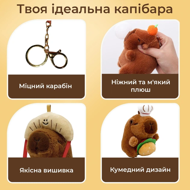 Брелок для ключей Капибара Гитарист с гитарой и в очках подвеска на сумку рюкзак зеркало автомобиля ключи плюшевая мягкая игрушка Коричневая 99_24_0_6S - Фото 8 Брелок для ключей Капибара Гитарист с гитарой и в очках подвеска на сумку рюкзак зеркало автомобиля ключи плюшевая мягкая игрушка Коричневая 99_24_0_6S - изображение 8
