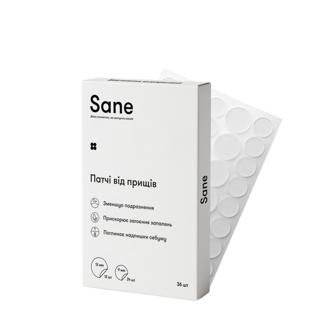 Патчи от прыщей Sane, 36 штук - Фото 1 Патчи от прыщей Sane, 36 штук - изображение 1