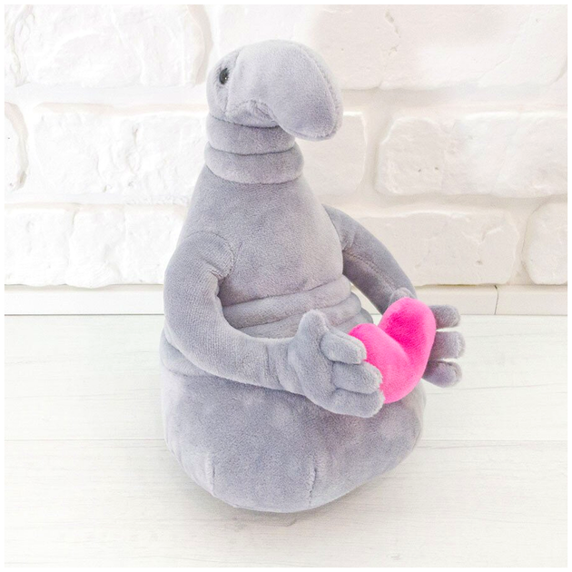Мягкая игрушка Ждун с сердцем 21х14х16 см для подарка серый Weber Toys MC-4810 - Фото 1 Мягкая игрушка Ждун с сердцем 21х14х16 см для подарка серый Weber Toys MC-4810 - зображення 1