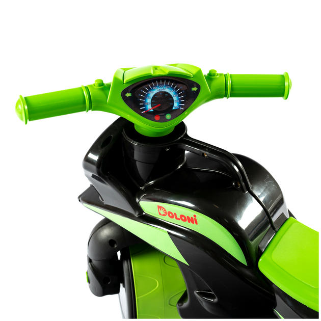 Каталка-толокар мотоцикл з музикою для прогулянок чорно-зелений Doloni Toys MC-8000 - зображення 3