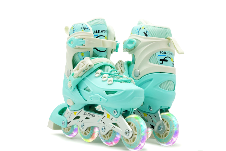 Роликовые коньки раздвижные 31-34 для детей с подсветкой Scale Sports MC-8437 - изображение 2