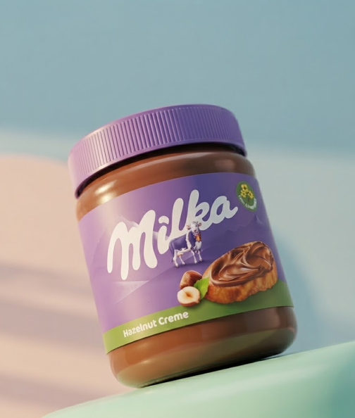 Шоколадно горіхова паста Milka Hazelnut Creme 350 г з фундуком кремова для тостів млинців десертів у скляній банці - зображення 8
