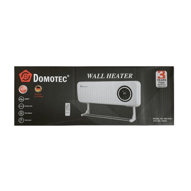 Настенный тепловентилятор DOMOTEC MS-5963 дистанционное управление с сушилкой и пультом 2000Вт Белый - Фото 5 Настенный тепловентилятор DOMOTEC MS-5963 дистанционное управление с сушилкой и пультом 2000Вт Белый - изображение 5