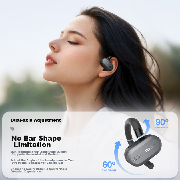 Наушники TOZO Open Ear TWS ENC Black - изображение 2