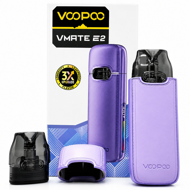 Вейп pod система электронная сигарета Voopoo Vmate E2 Lavender Purple под-система вупу 1500мАч вимейт е2 пурпурный 30Вт - Фото 3 Вейп pod система электронная сигарета Voopoo Vmate E2 Lavender Purple под-система вупу 1500мАч вимейт е2 пурпурный 30Вт - изображение 3
