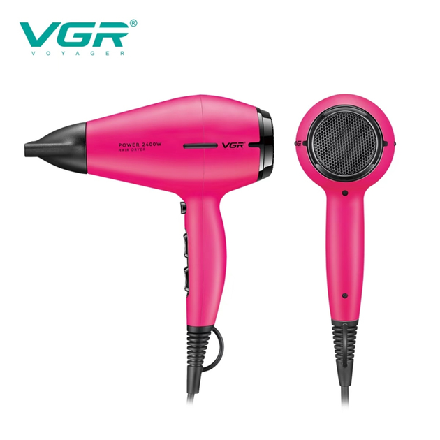 Фен профессиональный для волос VGR V-457 2 скорости 3 температурных режима холодный обдув 2400 Вт Розовый - изображение 3